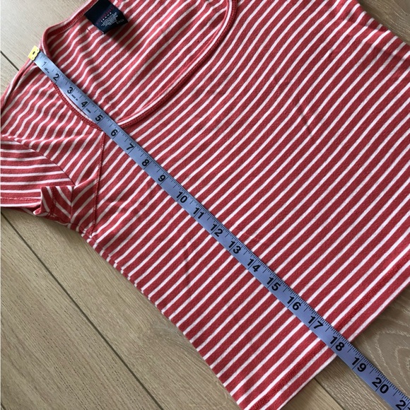 Tommy Jeans Y2K Square Neck Striped Cropped T Shirt in Orange & White Size S - Picture 9 of 9